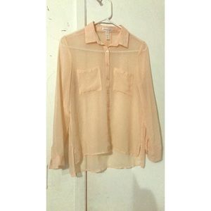 Peachy see through blouse
